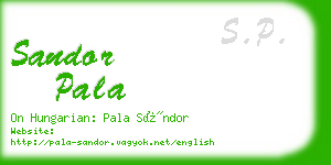 sandor pala business card